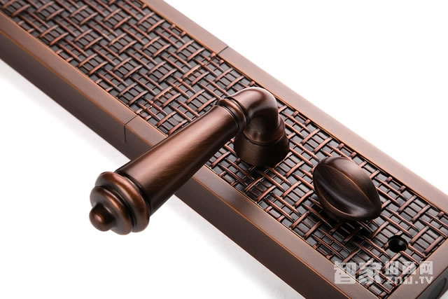 艾栖防盗家用指纹锁 复古指纹密码锁 纯铜滑盖指纹锁
