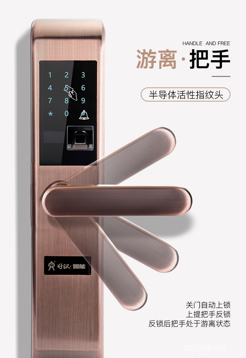 好汉锁具大门IC卡感应门锁 远程操控电子锁HH2115