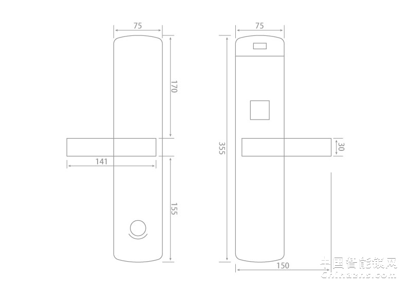箭牌滑盖指纹锁智感·先锋A618W 防盗门木门家用办公室密码锁
