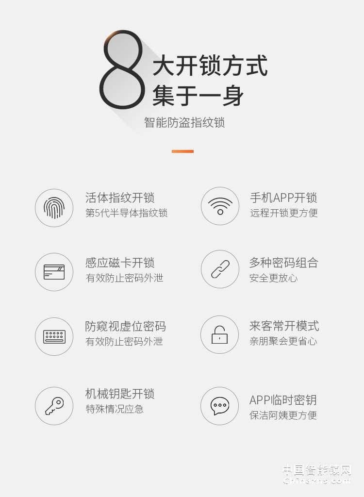 e家锁A5智能锁 家用防盗门木门指纹密码锁