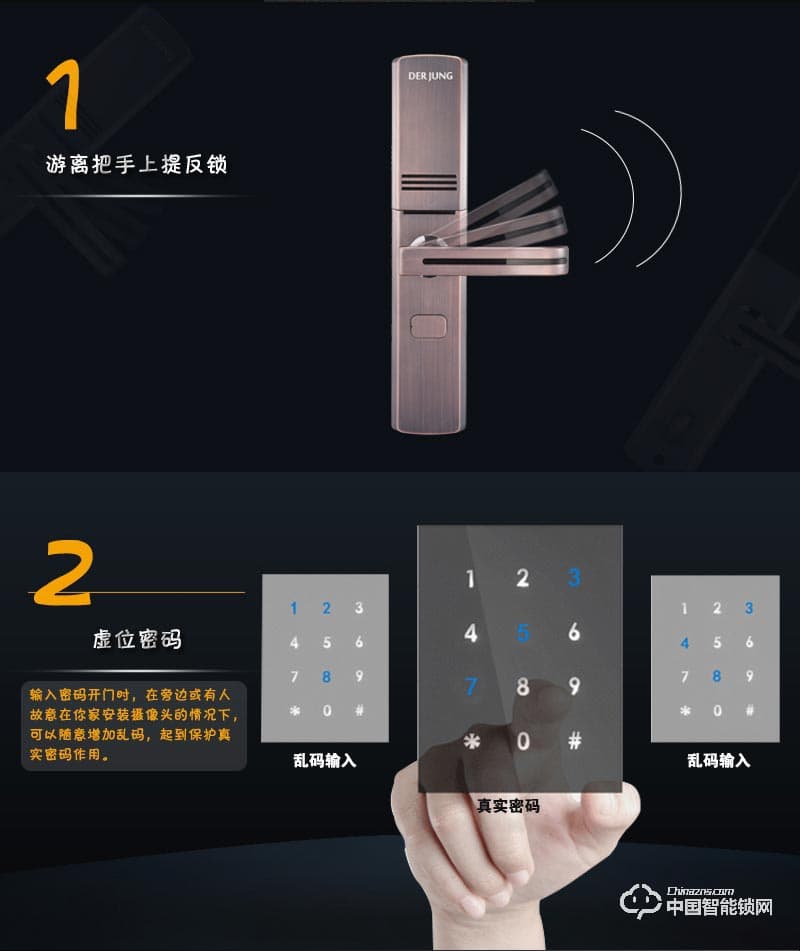典匠智能锁 D6072安防滑盖智能门锁指纹锁