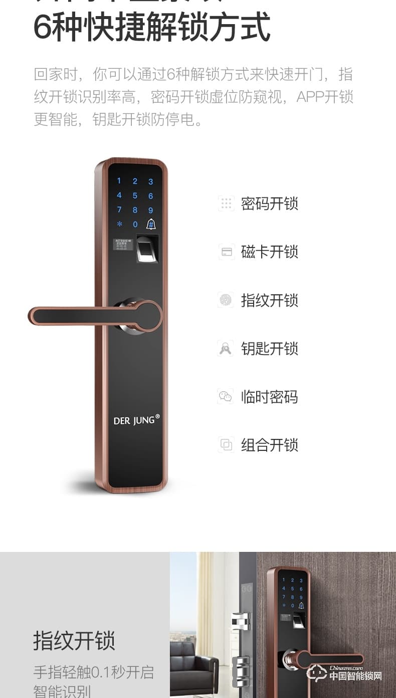 典匠智能锁 D6018家用防盗门智能密码锁