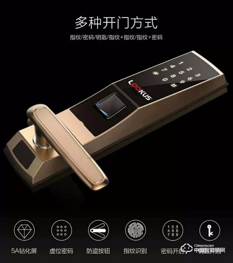 路可视智能锁 电子指纹密码锁手机远程开锁防盗门锁