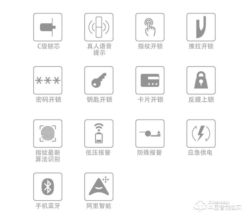 铠蒂芭克智能锁 家用指纹密码锁 防盗门智能锁