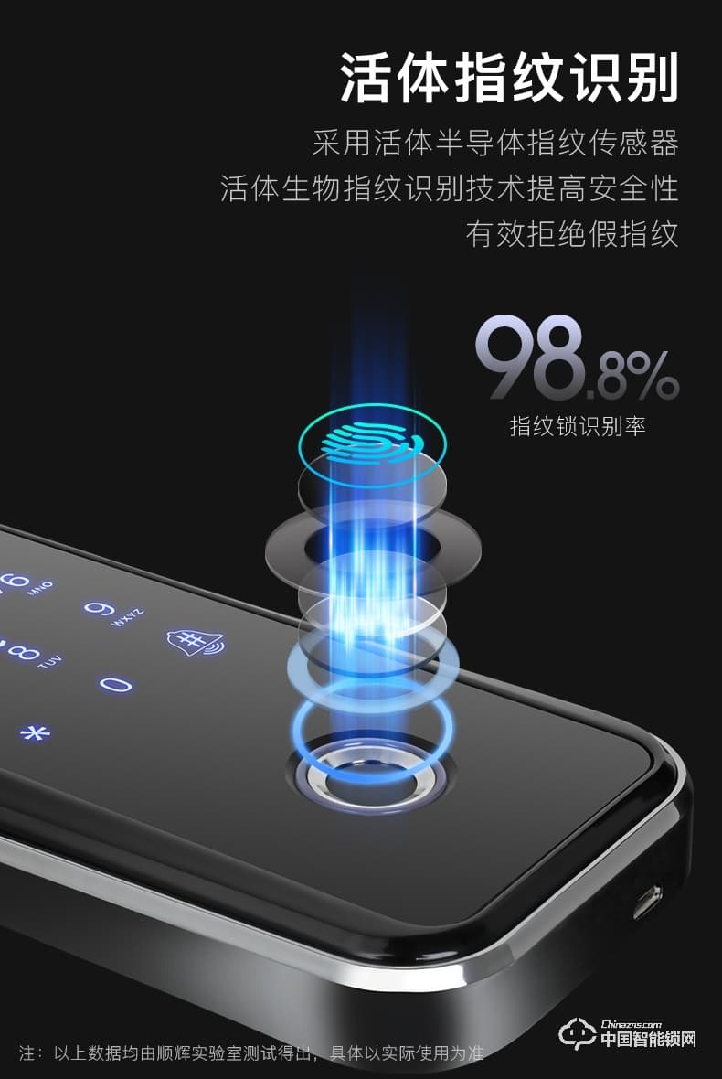 顺辉智能锁 办公室玻璃门指纹锁