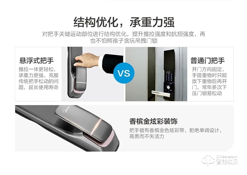 美的指纹锁 家用密码锁app远程管理锁