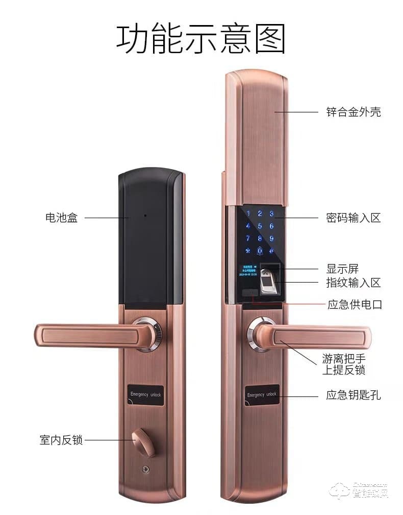 众家安指纹锁 密码锁电子锁磁卡锁门禁锁