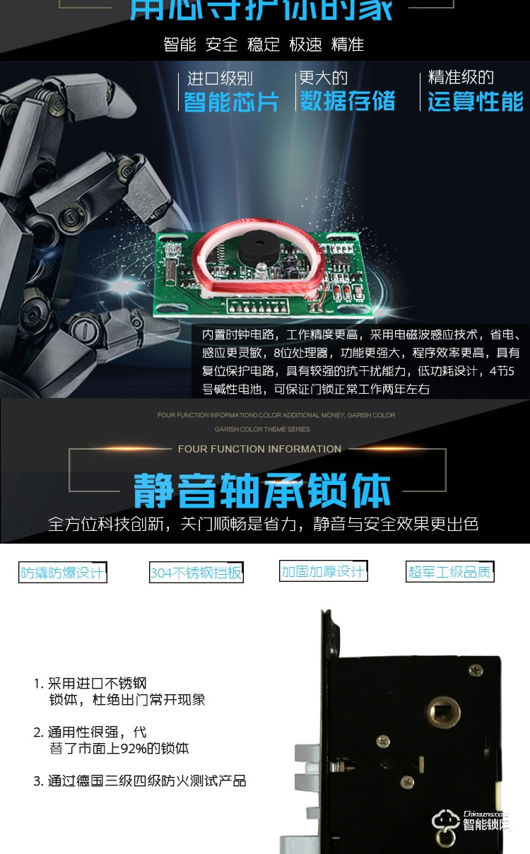 锦豫智能锁 电子门锁酒店磁卡锁