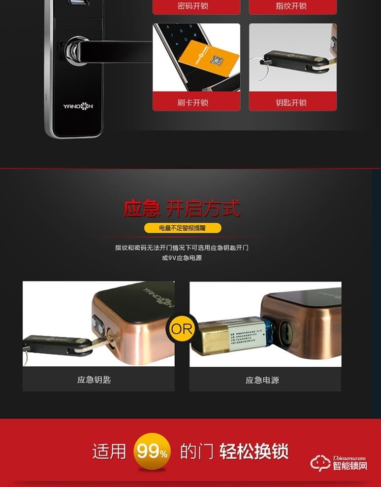 英迪隆智能锁 S-6801家用防盗门密码锁 