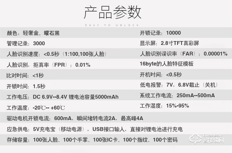 佰德龙智能锁 Q10全自动人脸识别锁刷脸锁掌纹锁