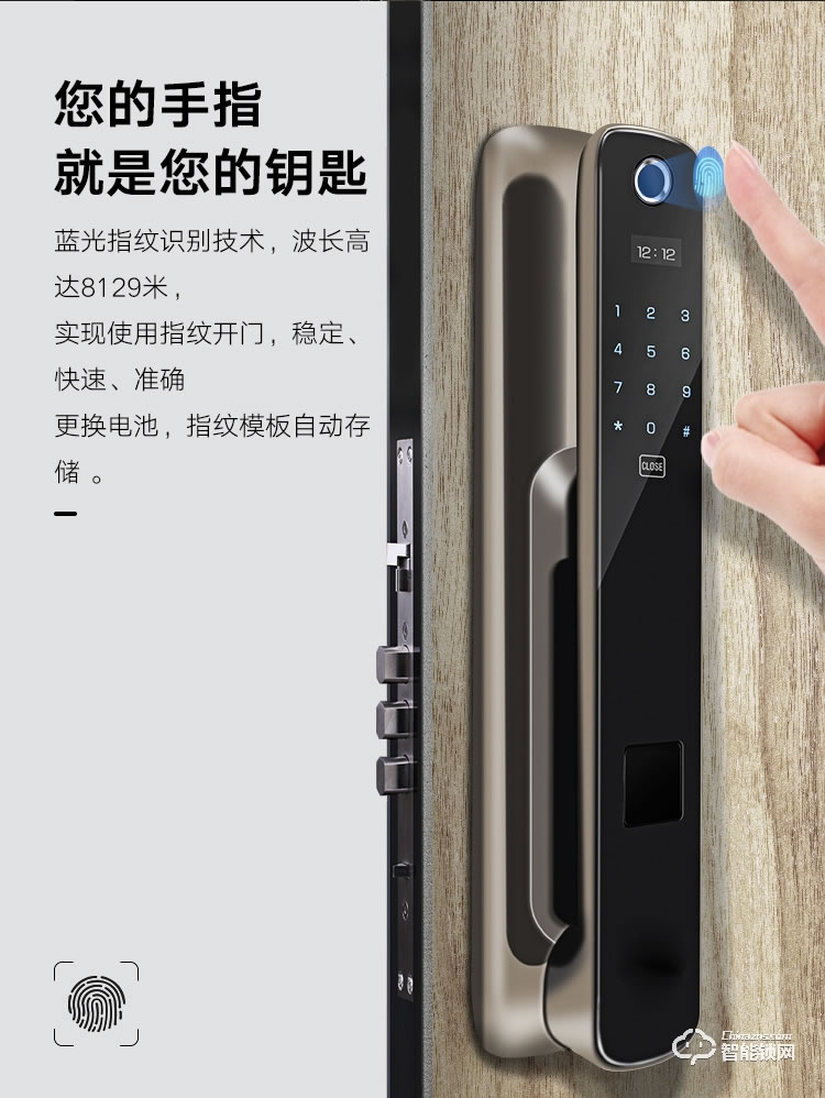 艾创米智能锁 S119新品家用防盗门大门电子门锁