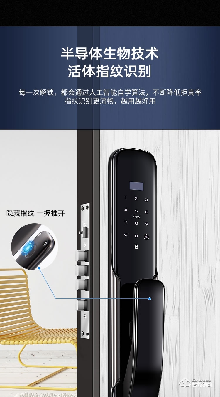 艾创米智能锁 Q3家用防盗门密码锁电子门锁