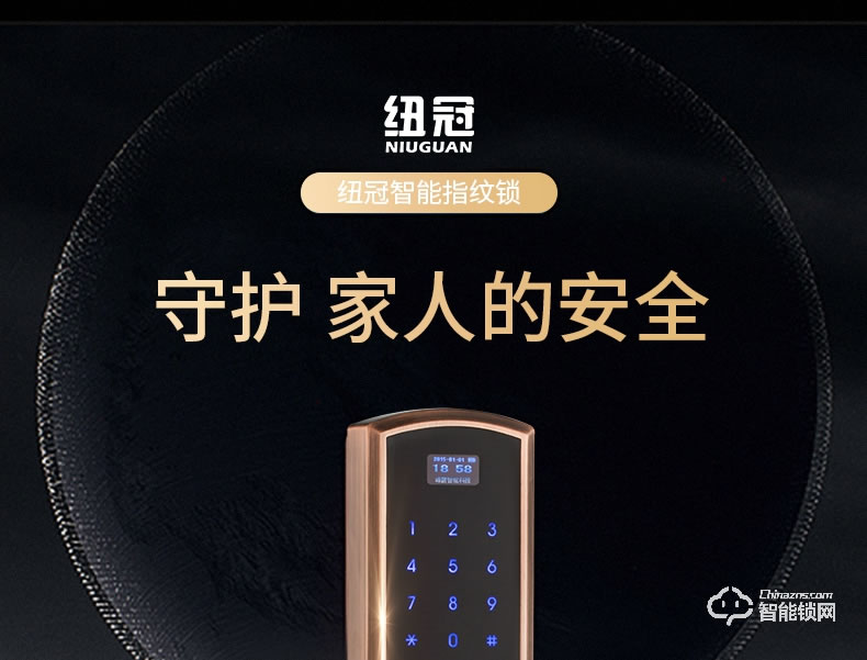 纽冠智能锁 N816家用电子锁智能门锁
