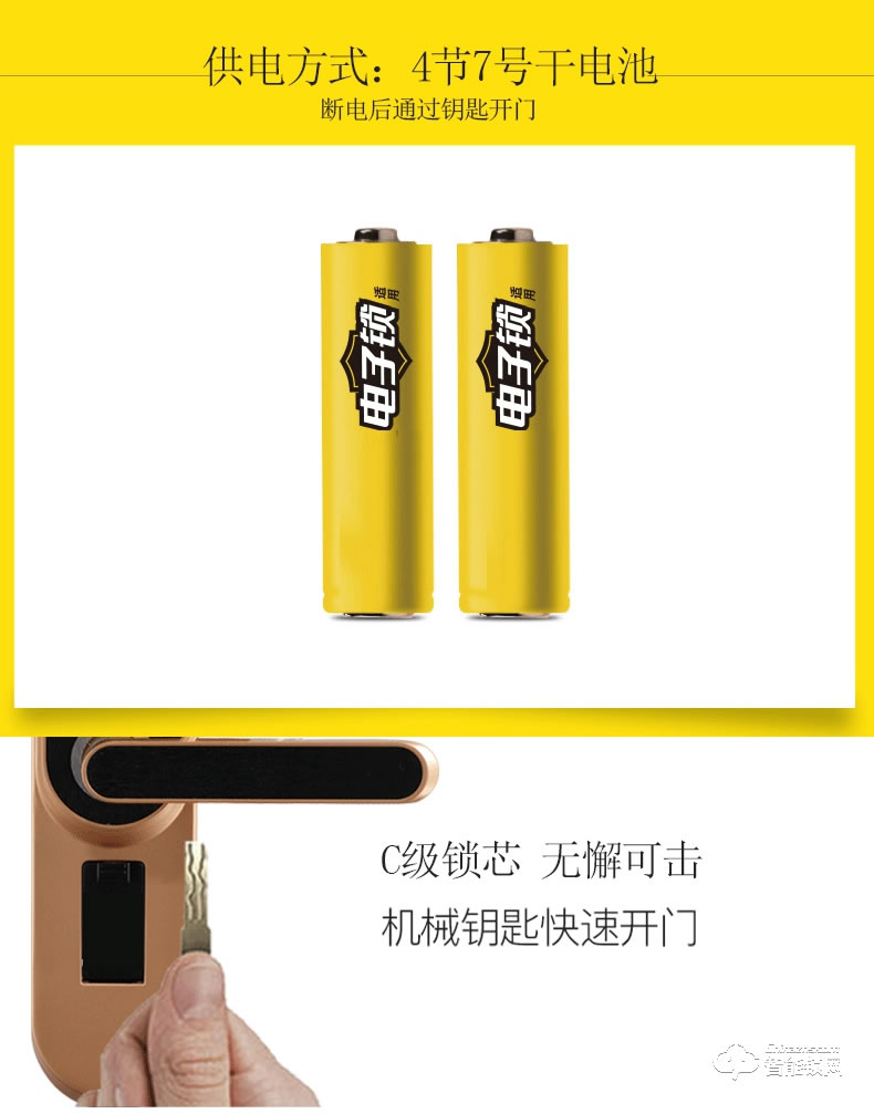 纽冠智能锁 N550家用防盗门半导体指纹锁