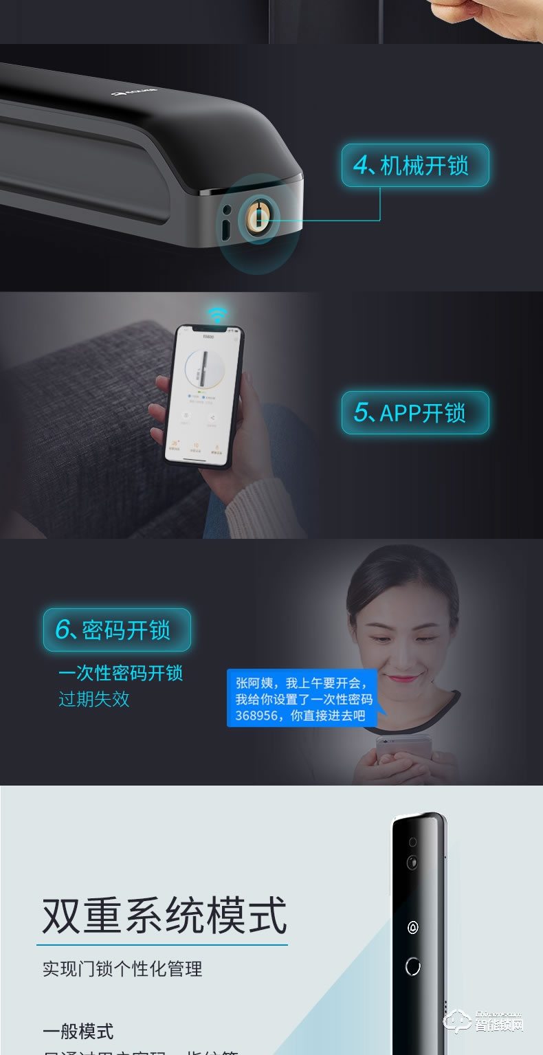 移康智能锁 E6800猫眼全自动家用防盗智能门锁