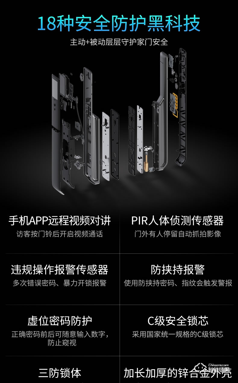 移康智能锁 E6800猫眼全自动家用防盗智能门锁