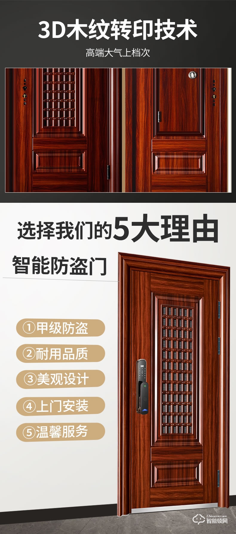 高雅居智能门 防盗门家用通风门