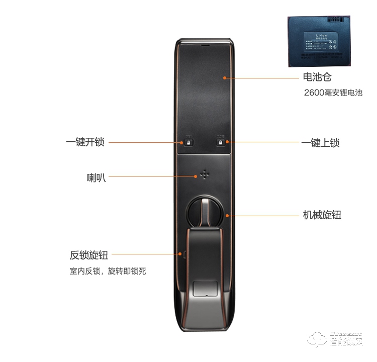 华智达智能锁 E8家用防盗门刷卡感应锁智能锁
