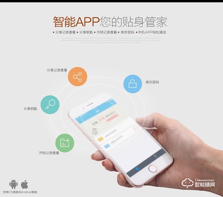 华智达智能锁 E8家用防盗门刷卡感应锁智能锁