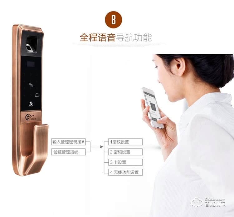 华智达智能锁 E8家用防盗门刷卡感应锁智能锁
