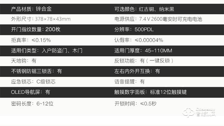 华智达智能锁 E8家用防盗门刷卡感应锁智能锁