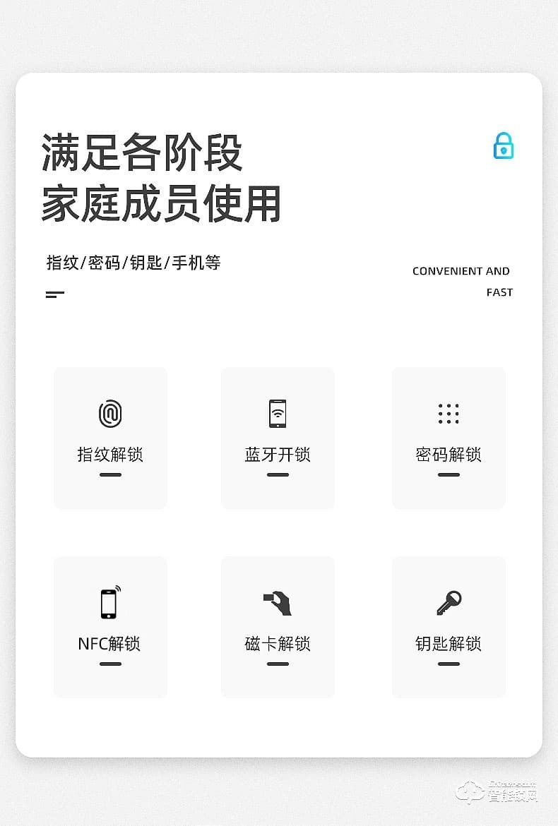 小凡智能锁 E19家用防盗门室内木门指纹密码锁