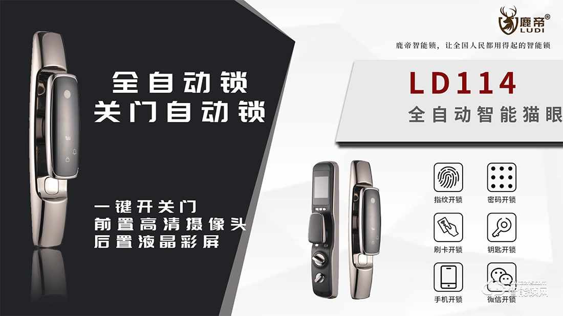 鹿帝智能锁 LD114全自动关门智能门锁