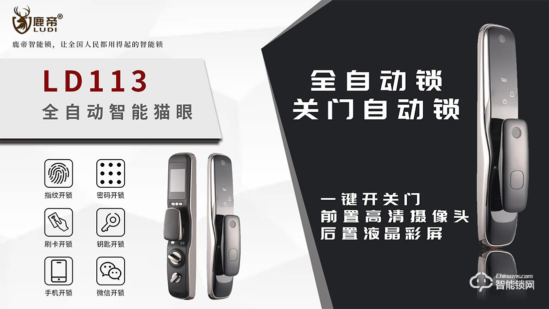 鹿帝智能锁 LD113推拉式全自动智能门锁