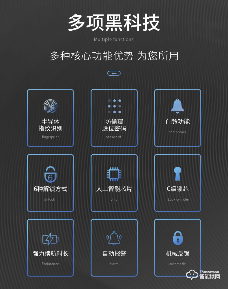 互威智能锁 368家用防盗门入户门智能锁
