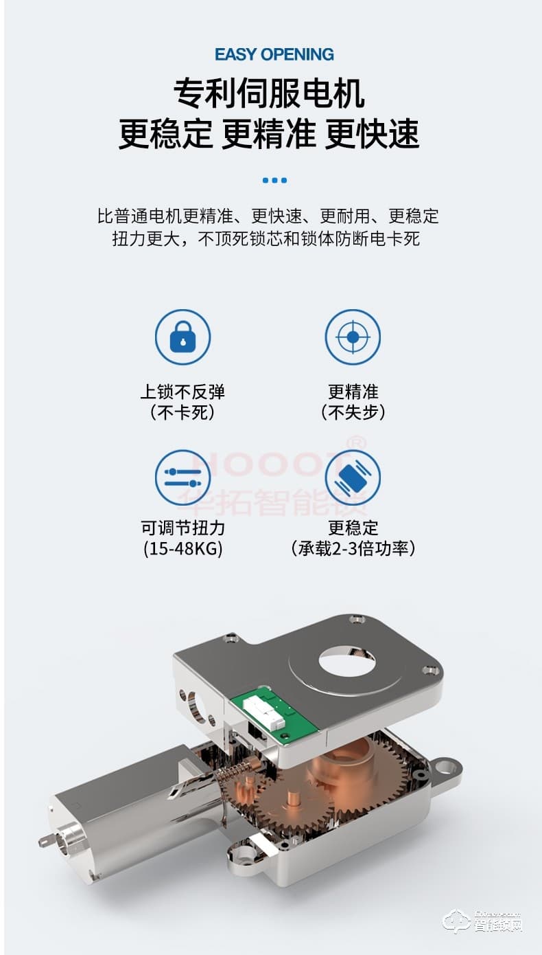 华拓智能锁 T100G一握开家用防盗门锁