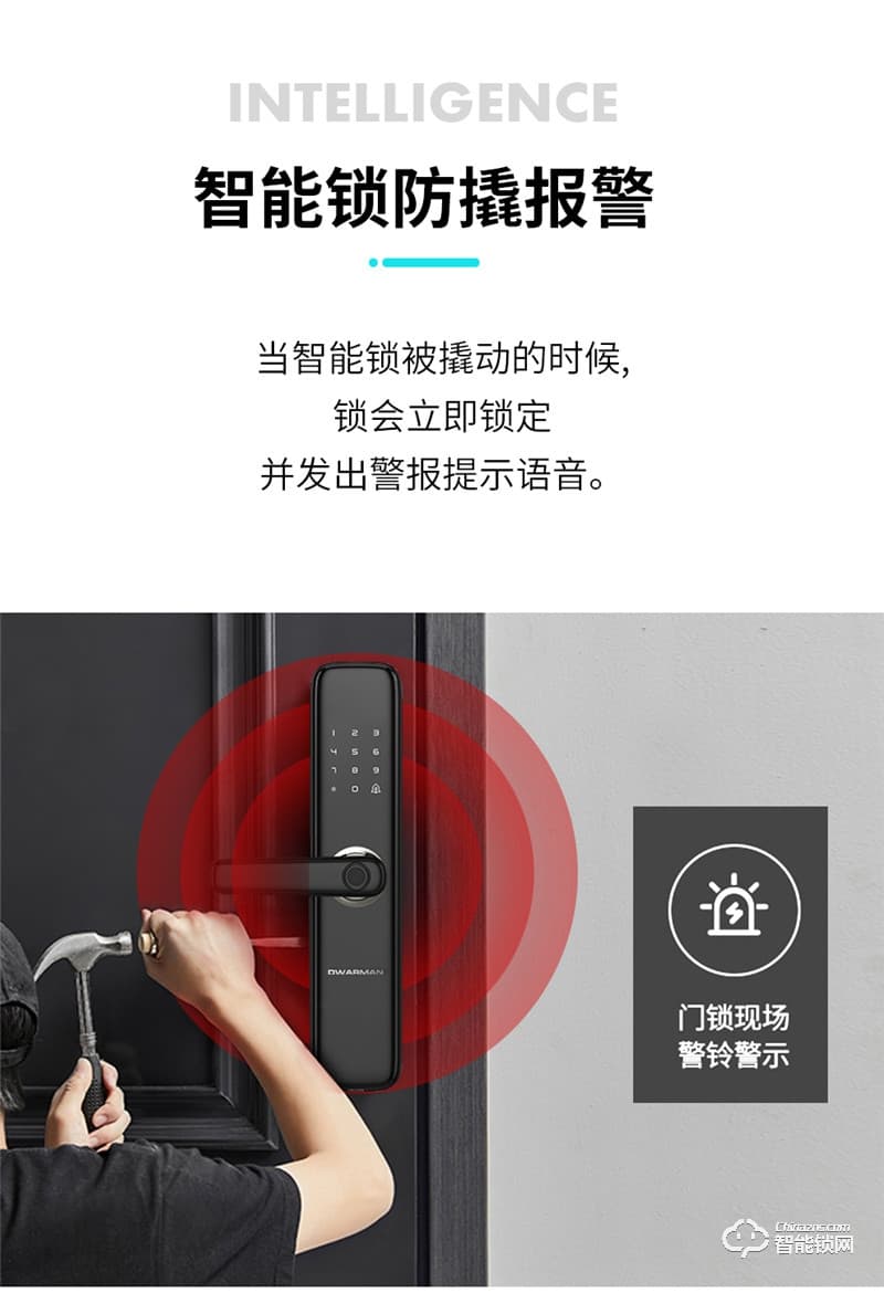 迪华曼智能锁 一握开家用电子防盗门锁