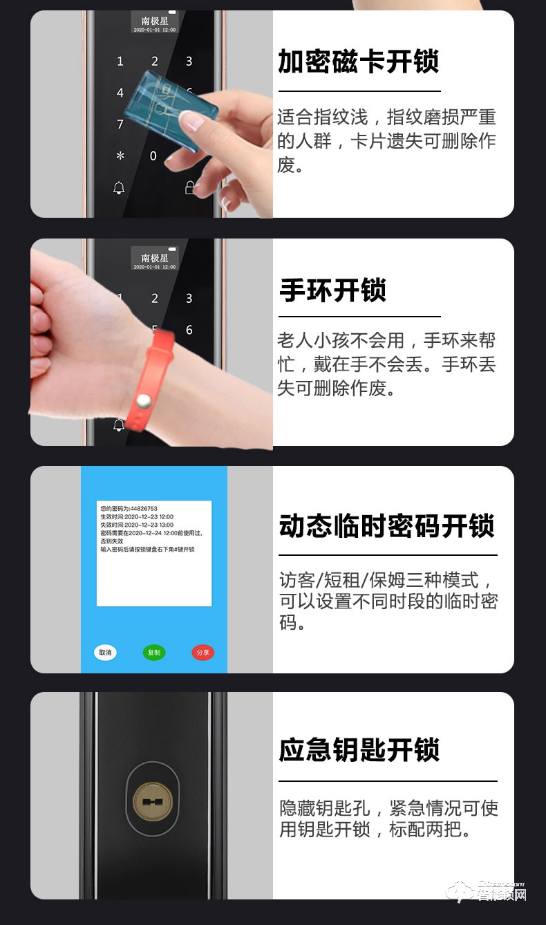 南极星智能锁 N6家用全自动猫眼可视密码锁
