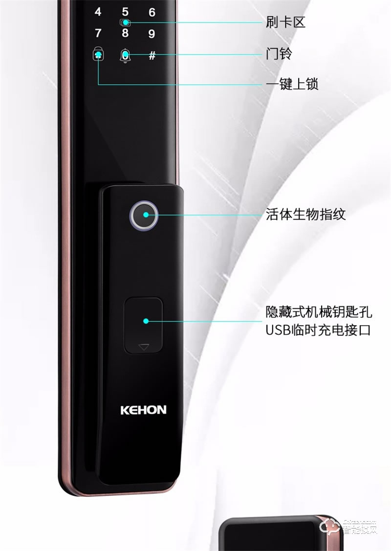 科熊D2 全自动指纹锁优质入户防盗电子锁