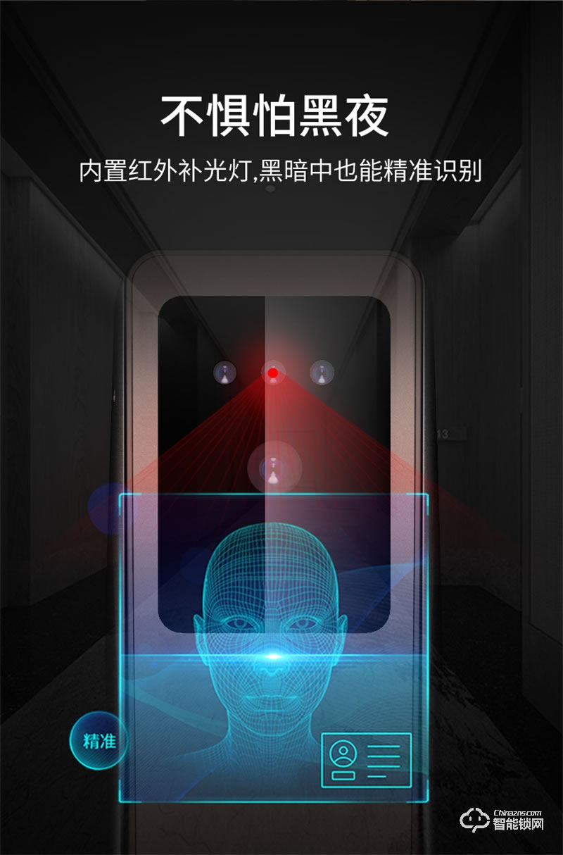 希箭指纹锁R10真3D人脸识别智能门锁 家用防盗门电子锁