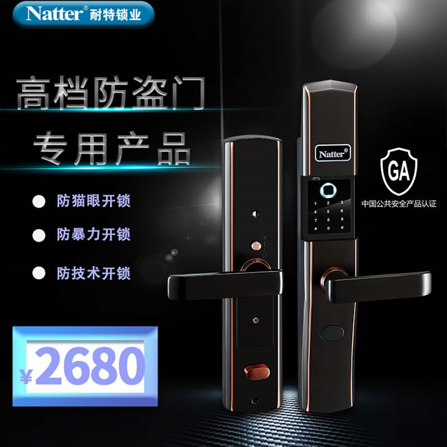 耐特N289家居门锁 智能指纹锁 滑盖智能门锁