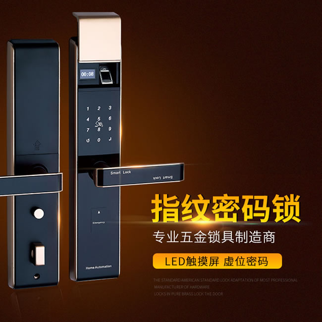 狮柯装甲锁 HD02自动滑盖家用防盗门智能锁
